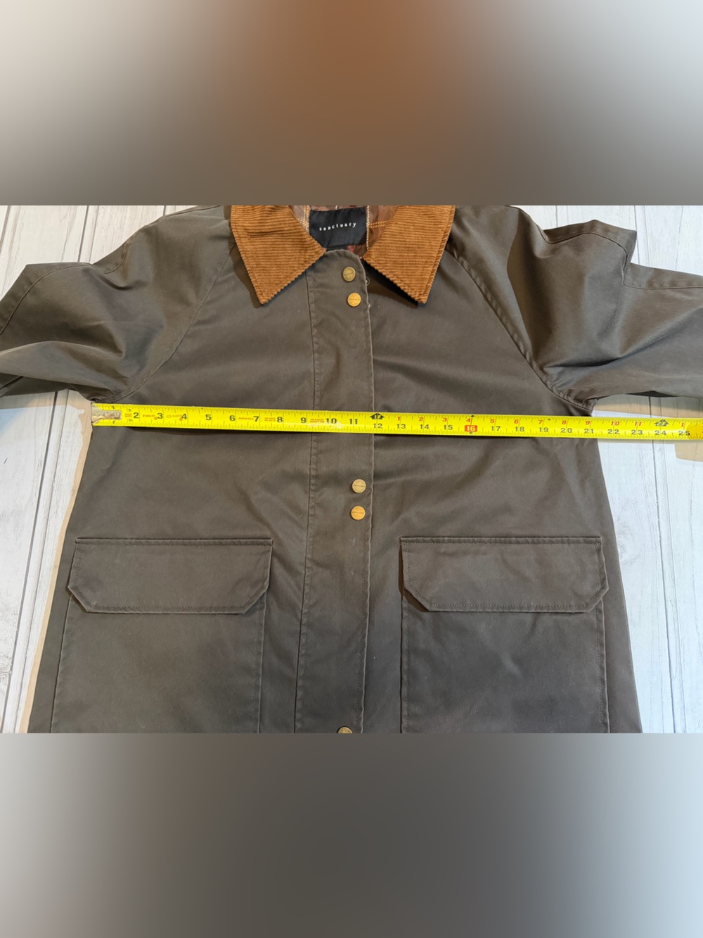 New Sanctuary brown SALG-25789-STC barn jacket with corduroy collar. Size medium - Picture 13 of 16